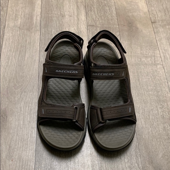 Mens Skechers Tresmen Garo Brown Strap Beach Walking Sandals - Picture 2 of 7